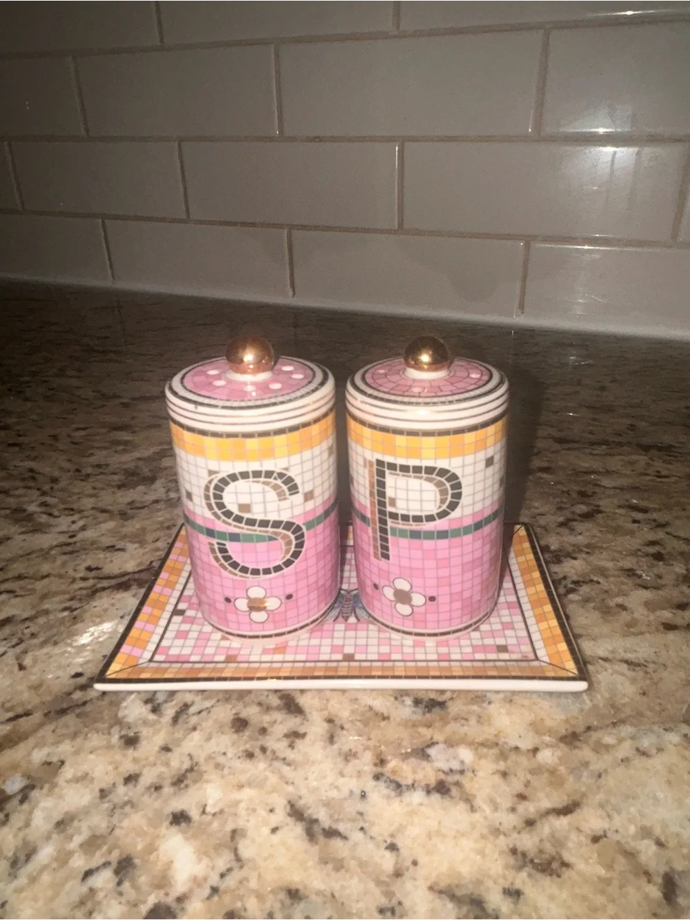 Anthropologie Garden Deco Salt & Pepper Set New